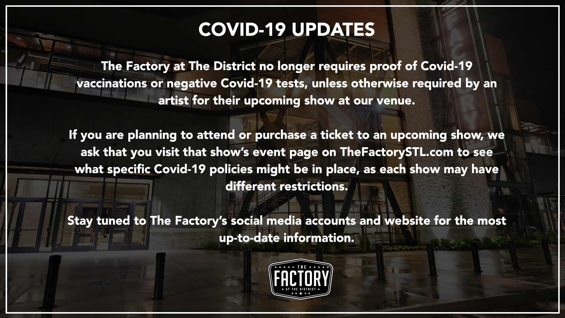 Covid-19 Policy Drop - The Factory